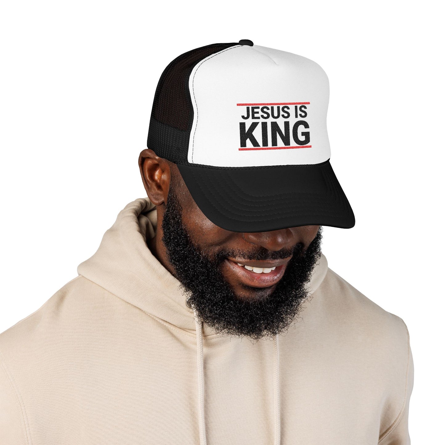 Embroidered 'Jesus is King' Trucker Hat