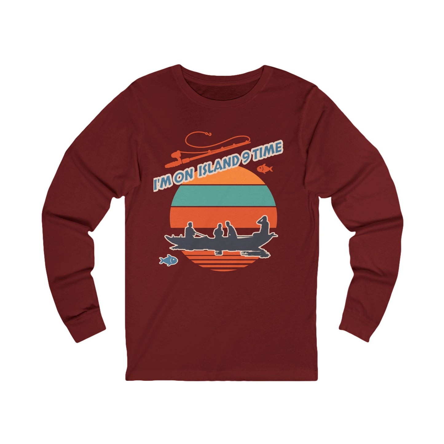 Personalized Adult Unisex Long Sleeve Shirt- I'm On Island 9 Time