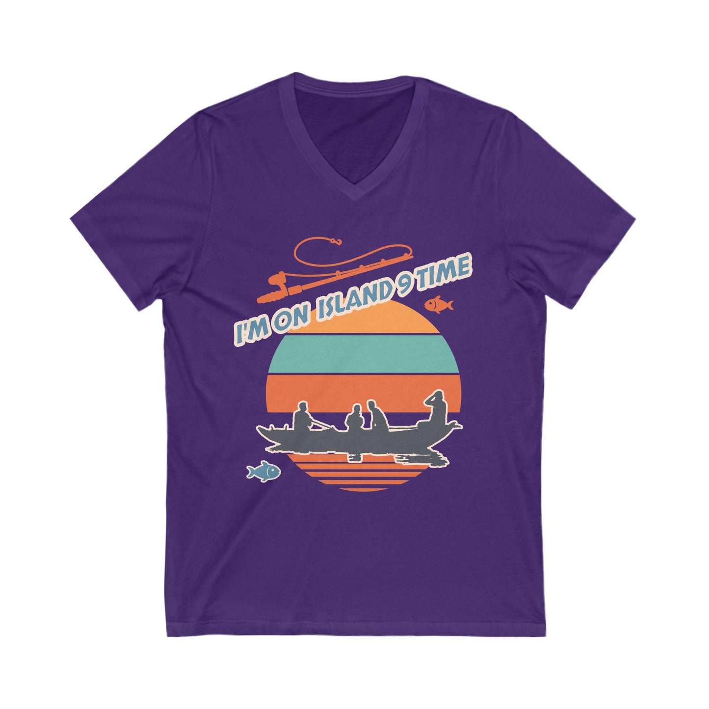 Personalized Adult Vneck- I'm On Island Time Alex Bay, NY.