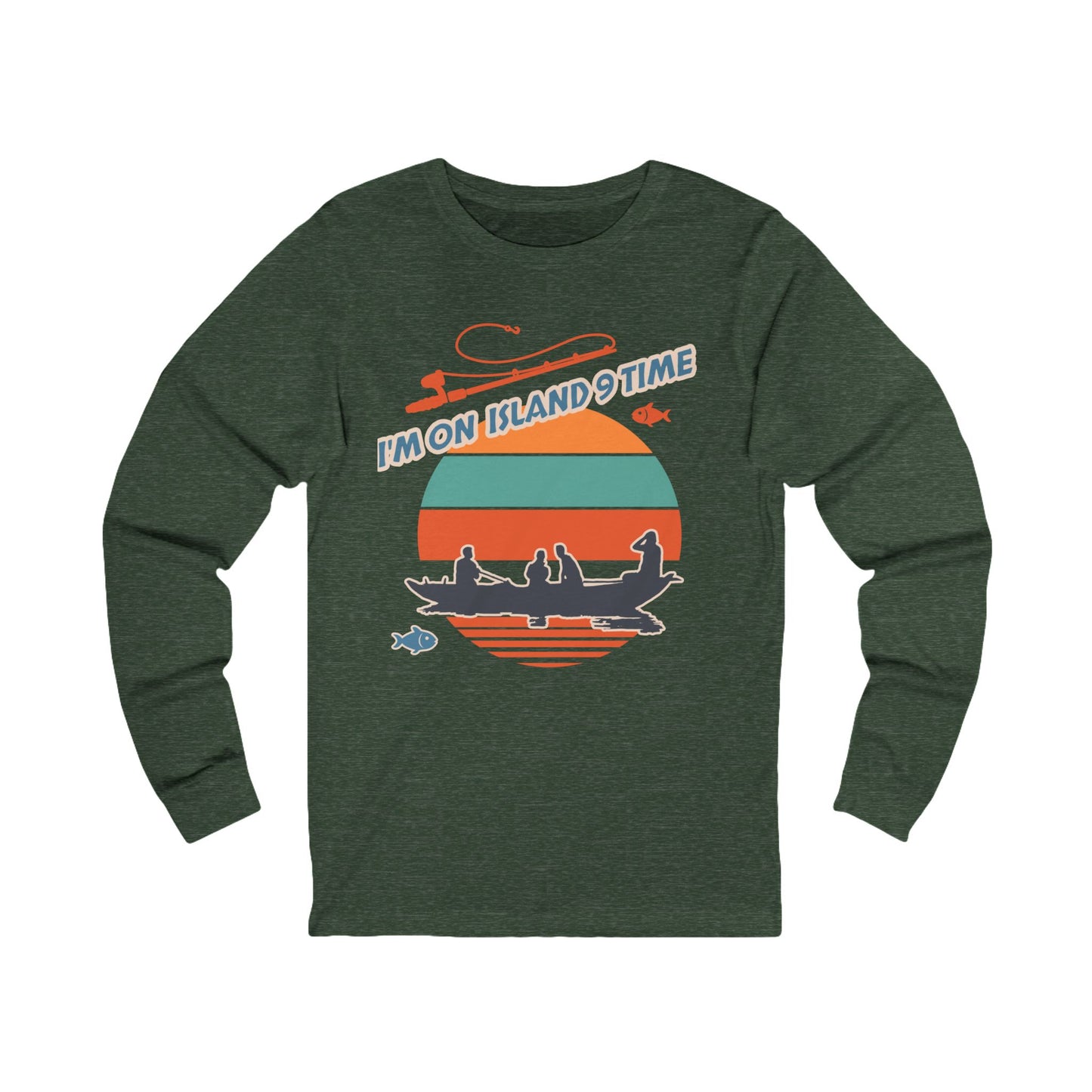 Personalized Adult Unisex Long Sleeve Shirt- I'm On Island 9 Time