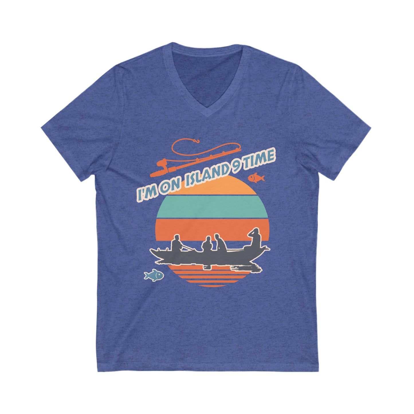 Personalized Adult Vneck- I'm On Island Time Alex Bay, NY.