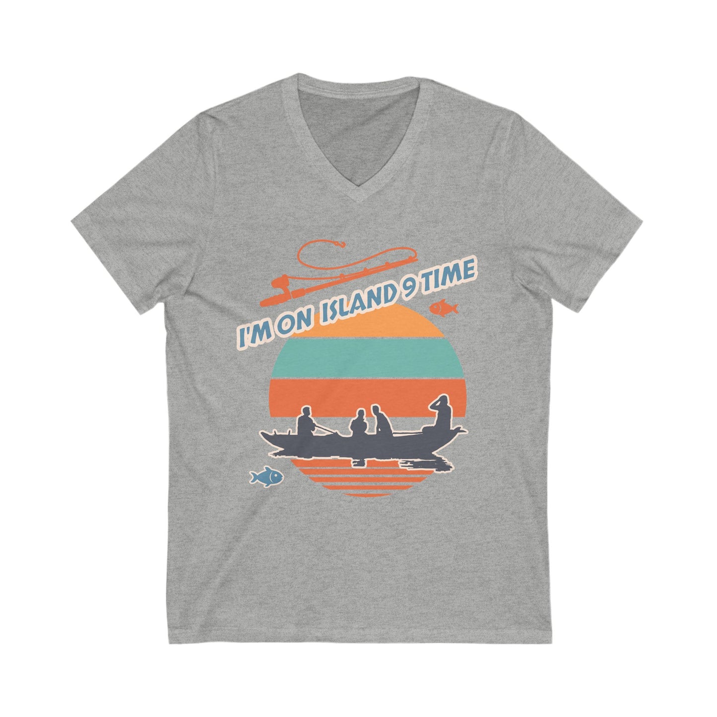 Personalized Adult Vneck- I'm On Island Time Alex Bay, NY.
