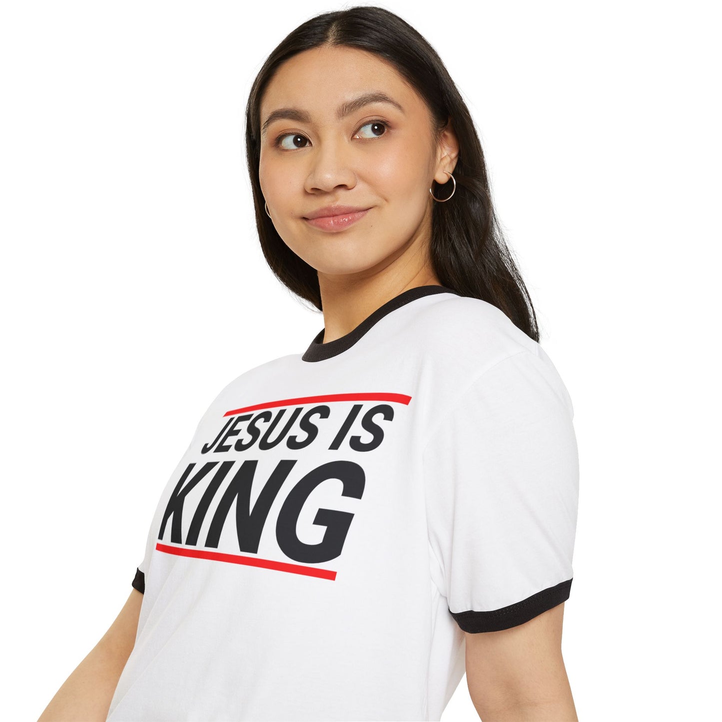 Unisex Cotton Ringer T-Shirt - Jesus is King