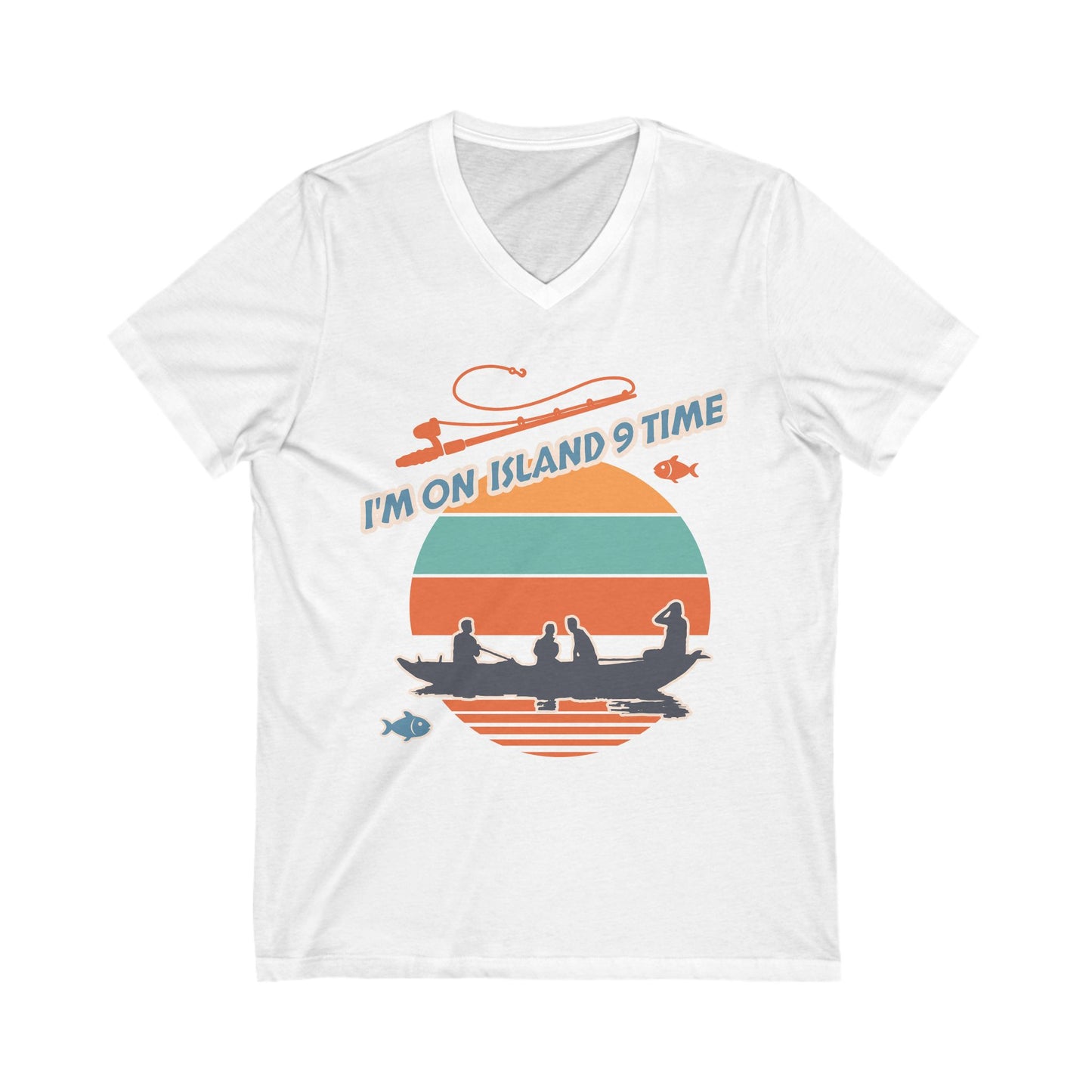 Personalized Adult Vneck- I'm On Island Time Alex Bay, NY.