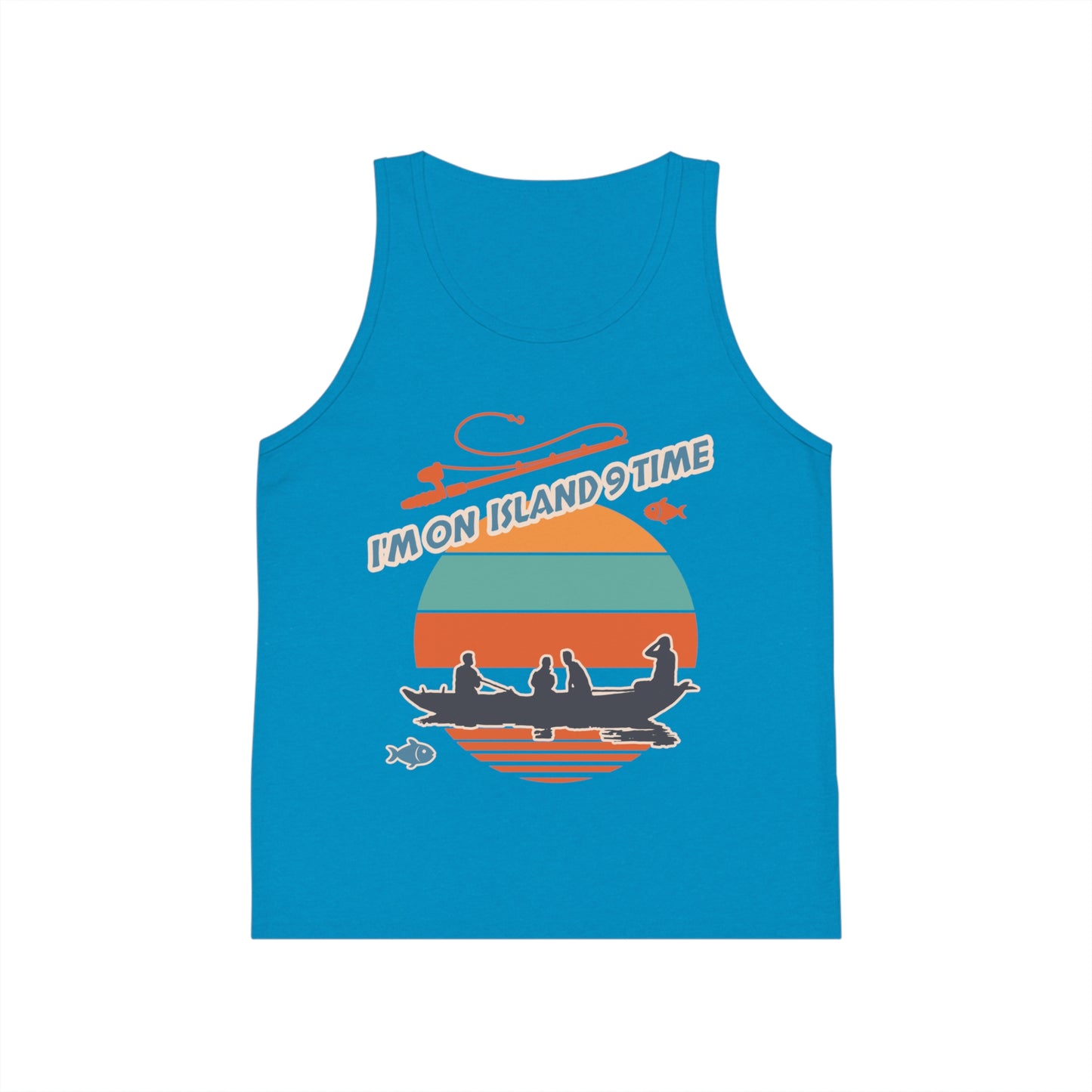 Personalized Kids Tank Top-I'm on Island 9 Time Vibes