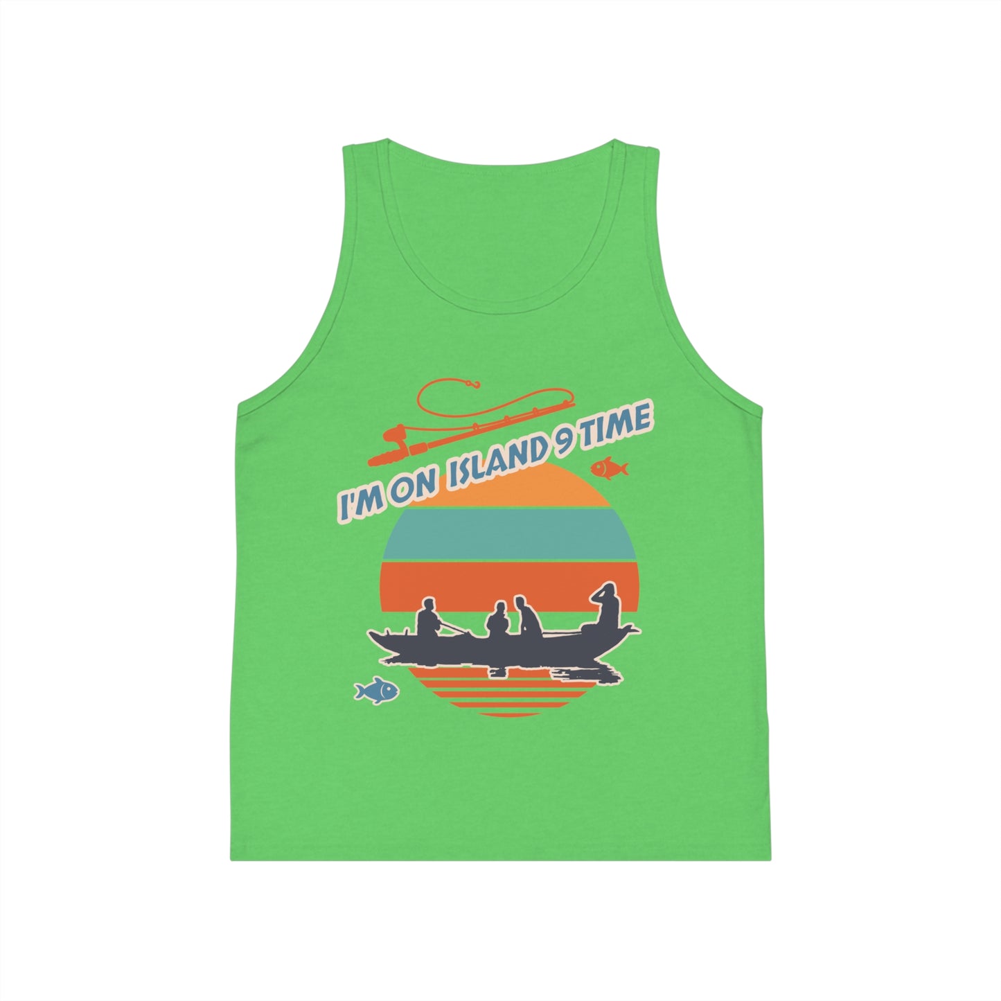 Personalized Kids Tank Top-I'm on Island 9 Time Vibes