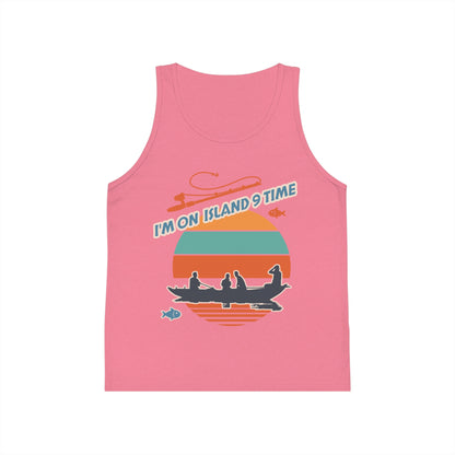 Personalized Kids Tank Top-I'm on Island 9 Time Vibes
