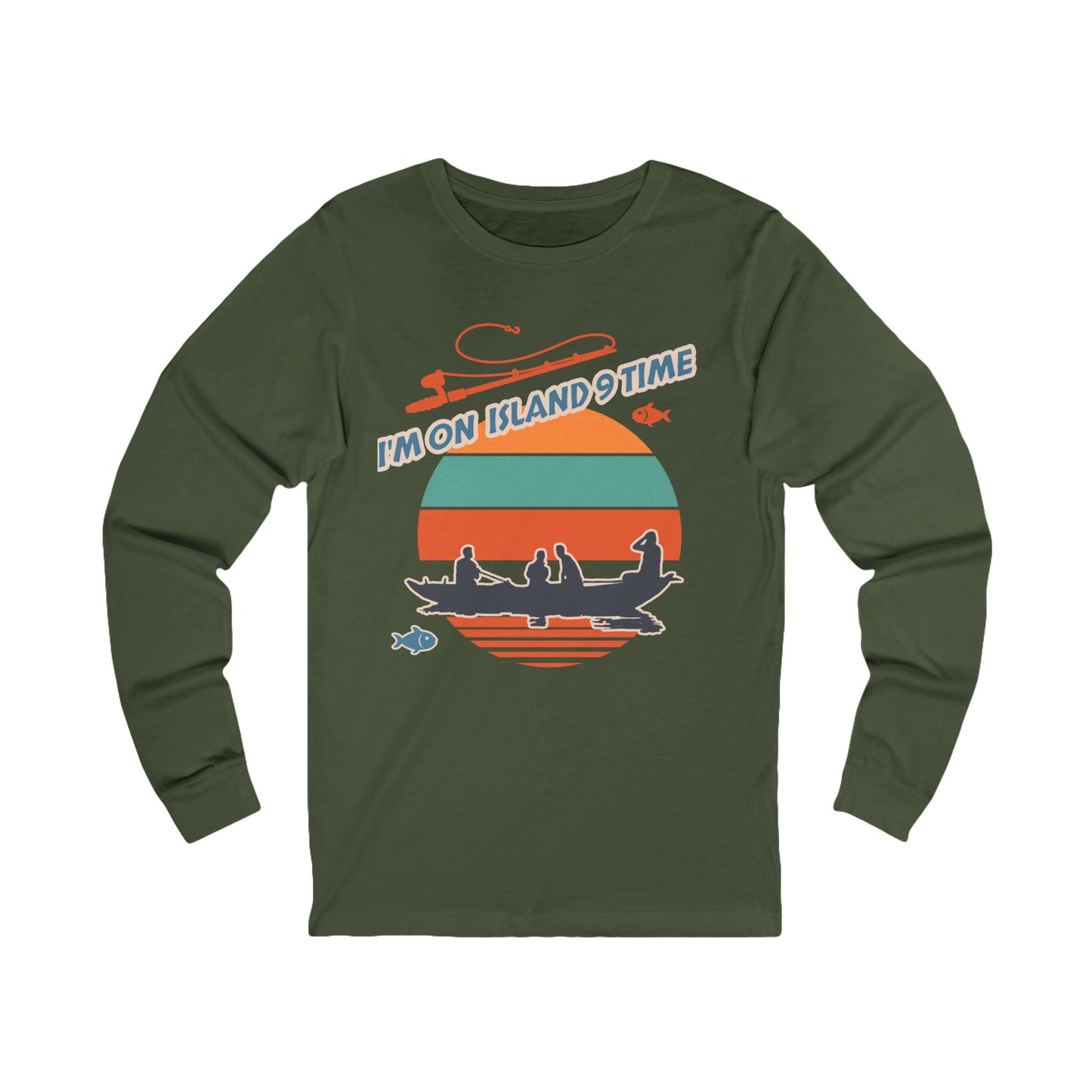 Personalized Adult Unisex Long Sleeve Shirt- I'm On Island 9 Time