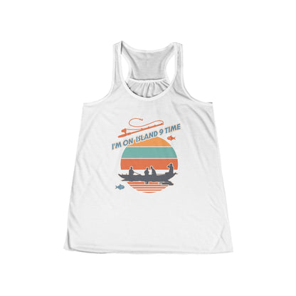 Personalized Women's Flowy Racerback Tank Top-I'm On Island Time