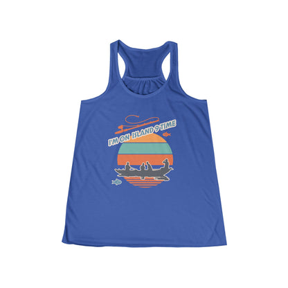 Personalized Women's Flowy Racerback Tank Top-I'm On Island Time