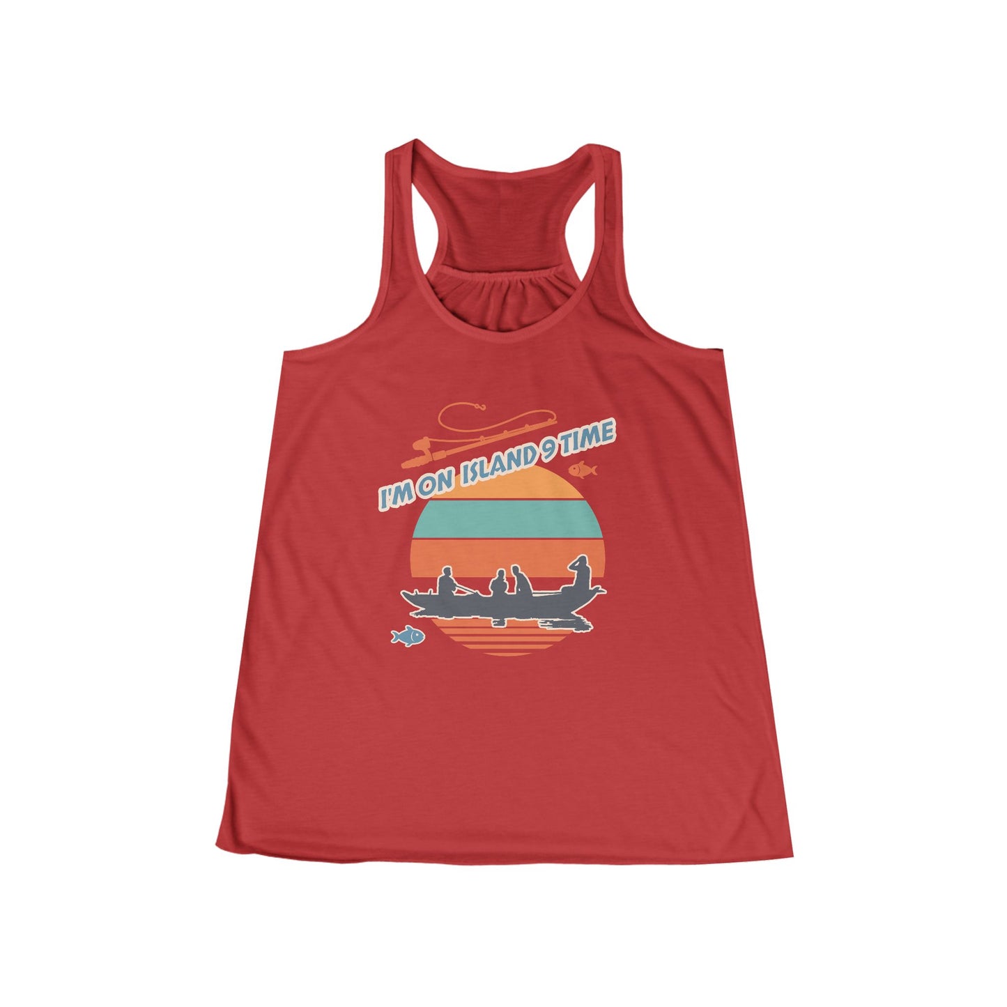 Personalized Women's Flowy Racerback Tank Top-I'm On Island Time