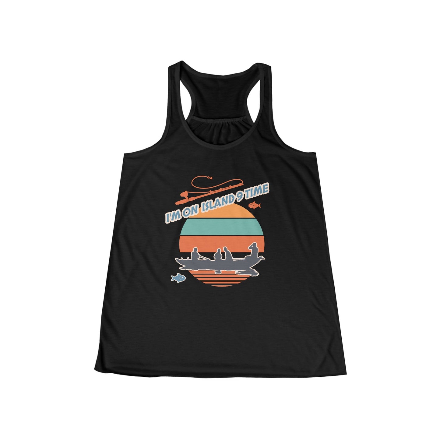 Personalized Women's Flowy Racerback Tank Top-I'm On Island Time
