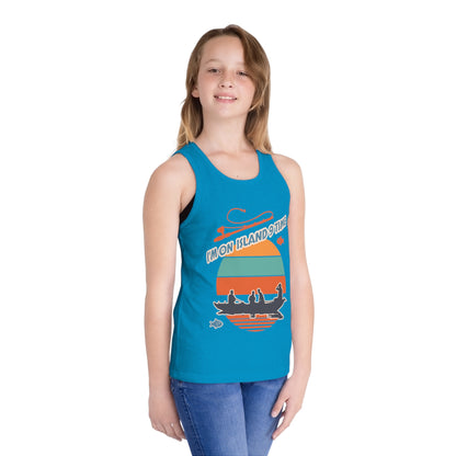 Personalized Kids Tank Top-I'm on Island 9 Time Vibes