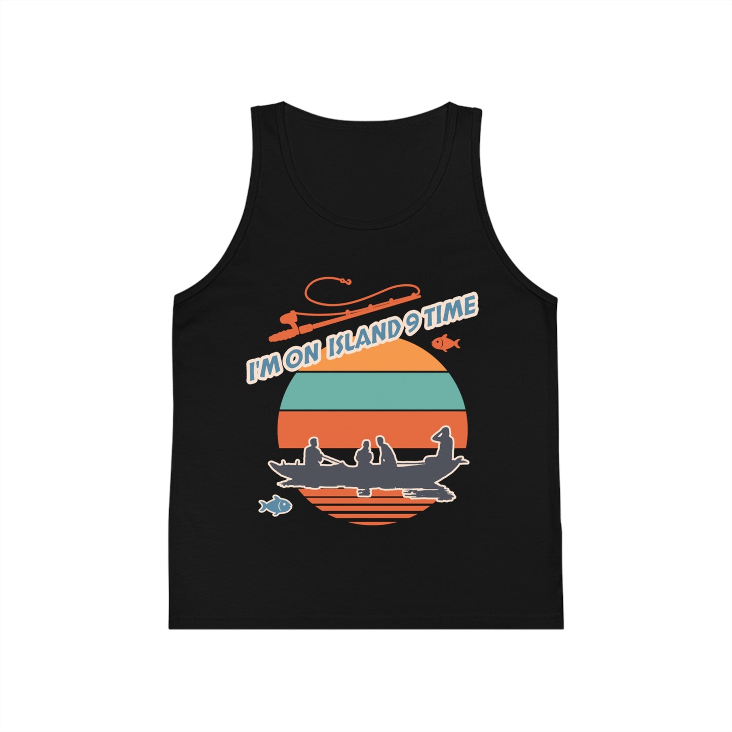 Personalized Kids Tank Top-I'm on Island 9 Time Vibes